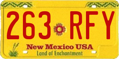 NM license plate 263RFY