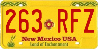 NM license plate 263RFZ