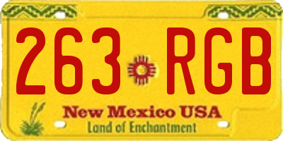 NM license plate 263RGB