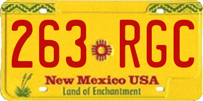 NM license plate 263RGC