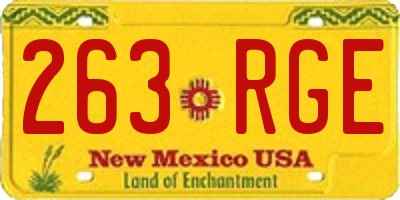 NM license plate 263RGE