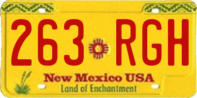 NM license plate 263RGH