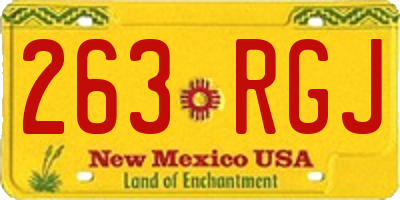 NM license plate 263RGJ