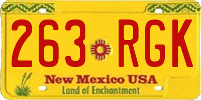 NM license plate 263RGK