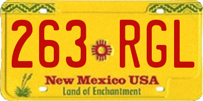 NM license plate 263RGL