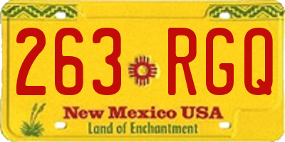 NM license plate 263RGQ