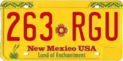 NM license plate 263RGU