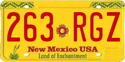 NM license plate 263RGZ