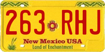 NM license plate 263RHJ