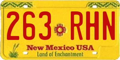 NM license plate 263RHN