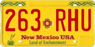 NM license plate 263RHU