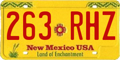 NM license plate 263RHZ
