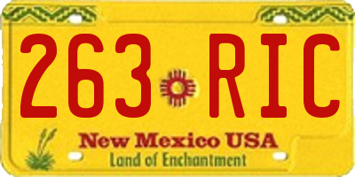 NM license plate 263RIC