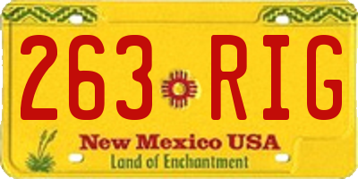 NM license plate 263RIG