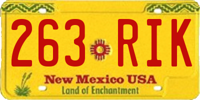 NM license plate 263RIK