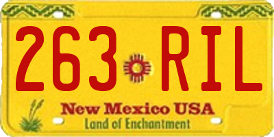 NM license plate 263RIL