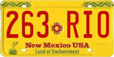 NM license plate 263RIO