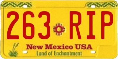 NM license plate 263RIP