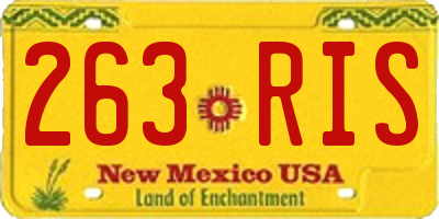 NM license plate 263RIS