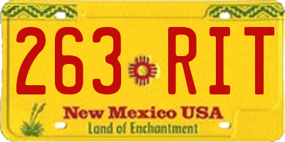 NM license plate 263RIT