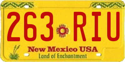 NM license plate 263RIU