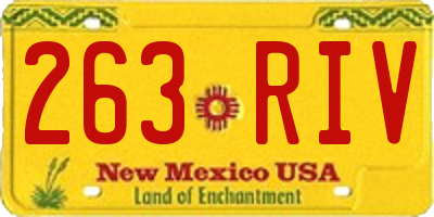 NM license plate 263RIV