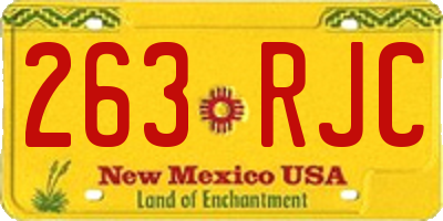 NM license plate 263RJC