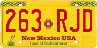 NM license plate 263RJD