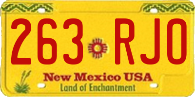 NM license plate 263RJO