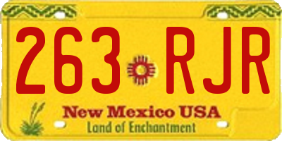 NM license plate 263RJR