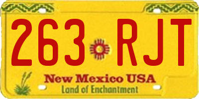 NM license plate 263RJT