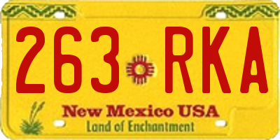 NM license plate 263RKA