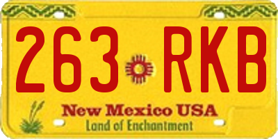 NM license plate 263RKB