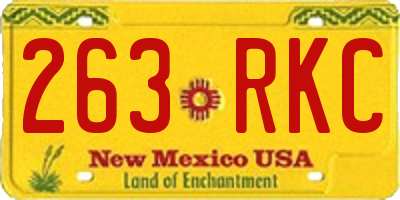 NM license plate 263RKC