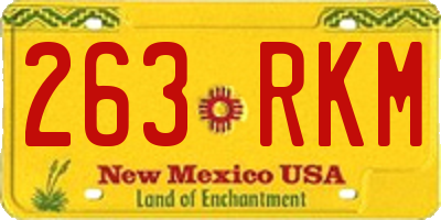 NM license plate 263RKM
