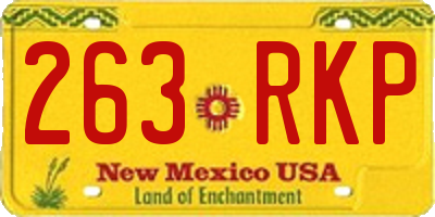 NM license plate 263RKP