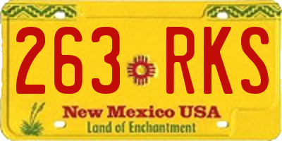 NM license plate 263RKS