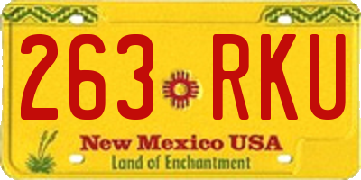 NM license plate 263RKU