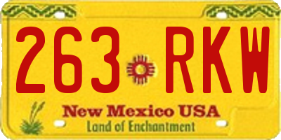 NM license plate 263RKW