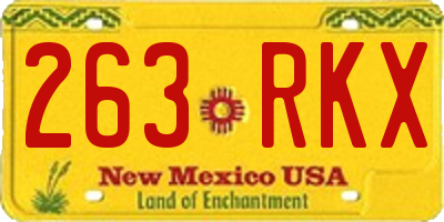 NM license plate 263RKX