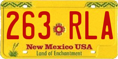 NM license plate 263RLA