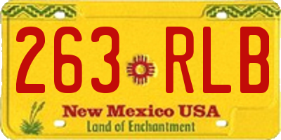 NM license plate 263RLB