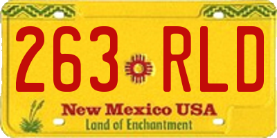 NM license plate 263RLD