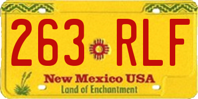 NM license plate 263RLF