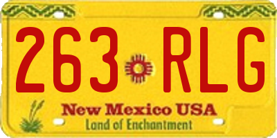 NM license plate 263RLG