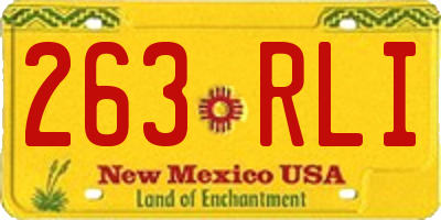 NM license plate 263RLI