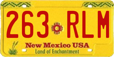 NM license plate 263RLM