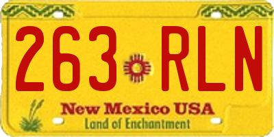 NM license plate 263RLN