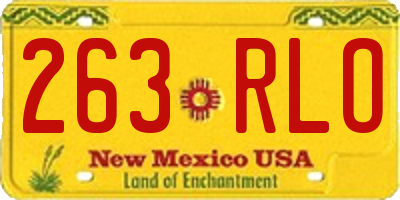 NM license plate 263RLO