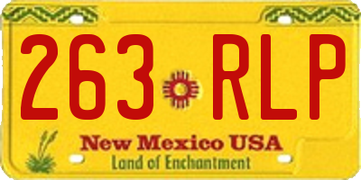 NM license plate 263RLP